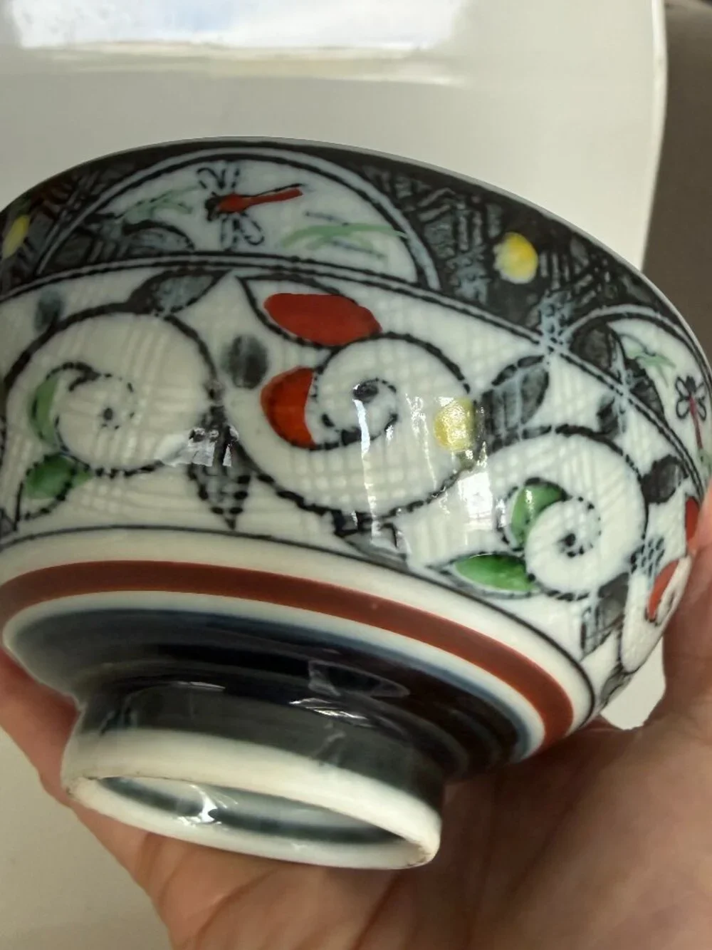 Vintage Japanese hand painted ceramic bowls